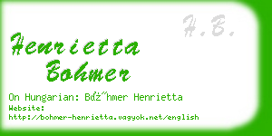 henrietta bohmer business card